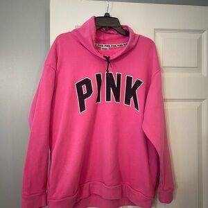 Victoria's Secret Pink mock Hoodie with Black Lettering size XL